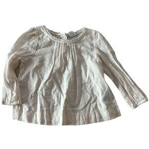 Baby GAP Off White Pintuck Shirred Neckline Top Baby Girls Size 18-24 months Ver